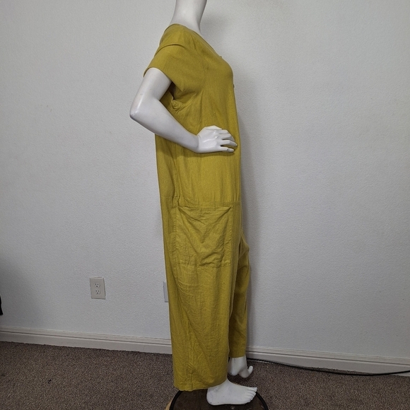 Asos Lagenlook Linen Blend Relaxed Fit W/Pockets Button Front Boiler Jumpsuit 16 - Picture 9 of 15